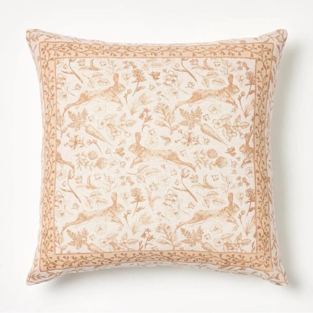 Studio McGee Easter bunny toile pillow